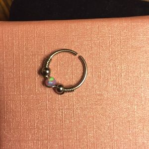 Pink  septum or helix cartilage hoop earring.